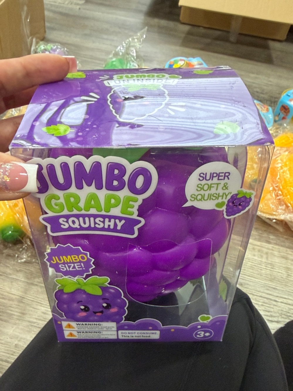 RARE Jumbo Grape Squishy Stress Toy - Purple